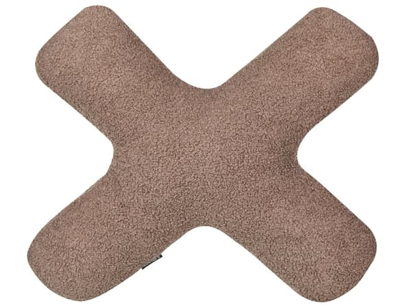 Set med 2 Prydnadskuddar Brun Teddytyg X och O-formade Kuddar Vardagsrum Sovrum