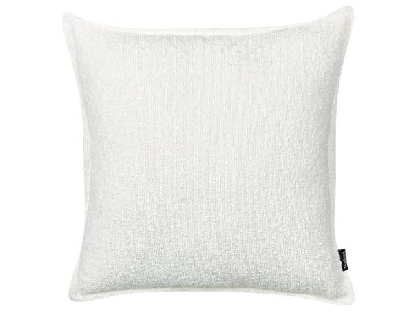 Set med 2 Prydnadskuddar Off-White Teddytyg Kuddar i tyg Enfärgat Mönster Sovrum Vardagsrum