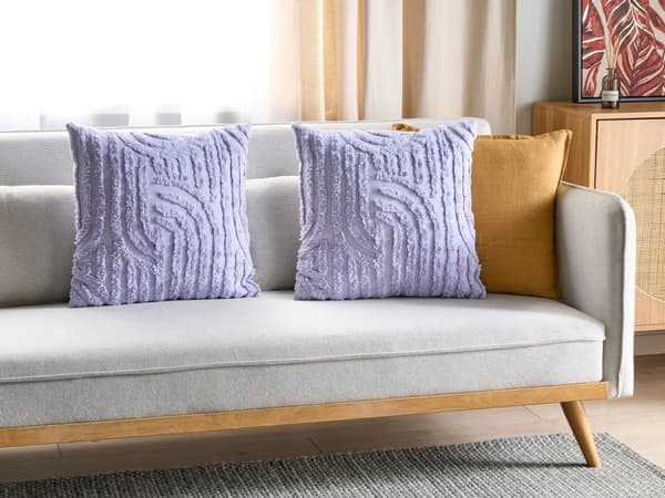 Set med 2 Prydnadskuddar Mintgrön Bomull Polyesterfyllning 45 x 45 cm Abstrakt Mönster Fyrkantig Modern Heminredning Vardagsrum Sovrum