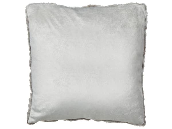 Set med 2 Prydnadskuddar i Grå Fuskpäls 45 x 45 cm Mjuka Fluffiga Kuddar