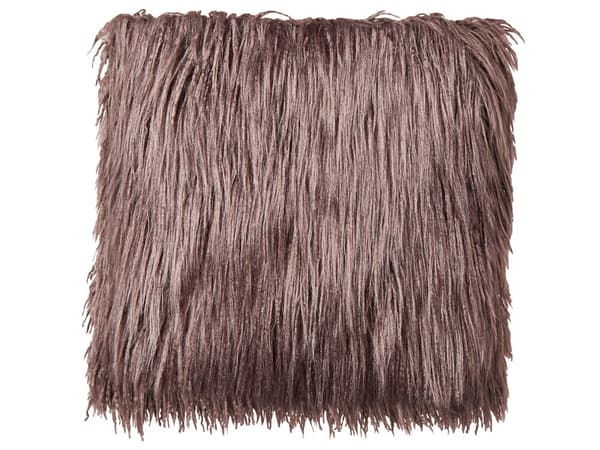 Set med 2 Prydnadskuddar Brun Fuskpäls 45 x 45 cm Mjuka Fluffiga Prydnadskuddar Sovrum Vardagsrum