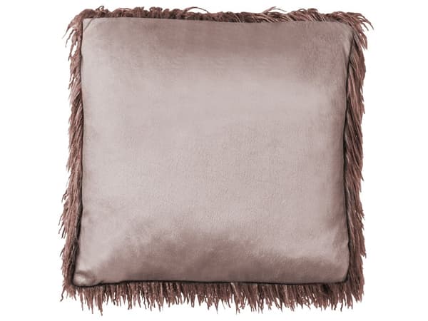 Set med 2 Prydnadskuddar Brun Fuskpäls 45 x 45 cm Mjuka Fluffiga Prydnadskuddar Sovrum Vardagsrum
