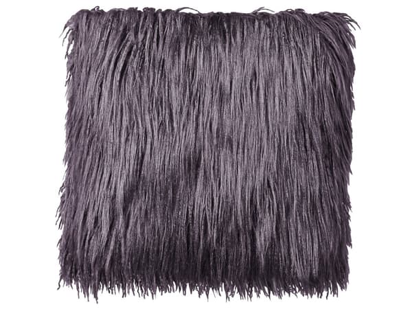 Set med 2 Prydnadskuddar Mörkgrå Fuskpäls 45 x 45 cm Mjuka Fluffiga Prydnadskuddar Sovrum Vardagsrum