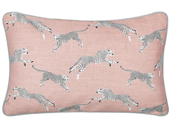 Sett med 2 pynteputer Rosa Bomull 30 x 50 cm Gepardmotiv Dyreprint Rektangulær form Moderne design