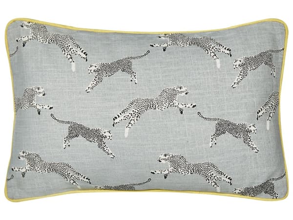 Sett med 2 pynteputer Grå Bomull 30 x 50 cm Gepardmotiv Dyreprint Rektangulær form Moderne design