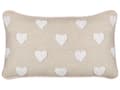 Miniatyrbilde 1 av 7: Spredningspute Beige bomull 30 x 50 cm Kastepute med brodert hjertemønster