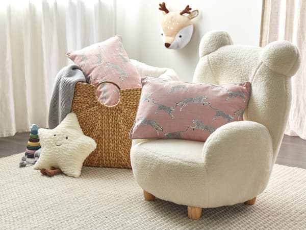 Set med 2 Prydnadskuddar Rosa Bomull 30 x 50 cm Gepardmotiv Tryckt Mönster Vardagsrum Sovrum