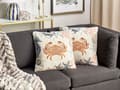 Miniatyrbild 2 av 7: Set med 2 kuddar Beige Linne Bomull 45 x 45 cm Marint Krabbmönster Fyrkantig Polyester Fyllning Heminredningstillbehör