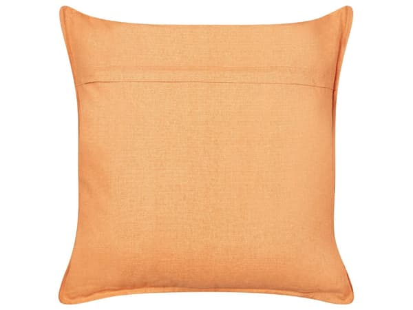 Set om 2 kuddar Orange Bomull 45 x 45 cm Geometriskt guldmönster Handgjorda Avtagbart överdrag med fyllning Modern stil