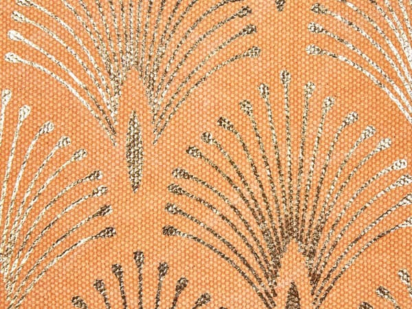 Set om 2 kuddar Orange Bomull 45 x 45 cm Geometriskt guldmönster Handgjorda Avtagbart överdrag med fyllning Modern stil