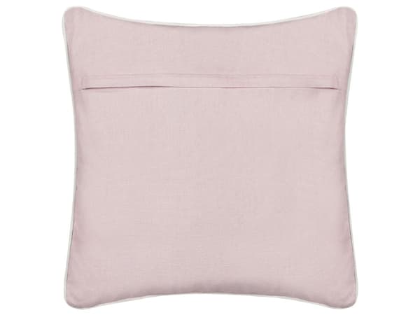 Set om 2 prydnadskuddar rosa bomull 45 x 45 cm med broderat hjärtmönster