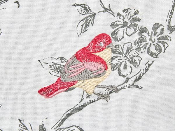 Set om 2 prydnadskuddar Vit bomull 45 x 45 cm Kudde med broderat fågelmönster