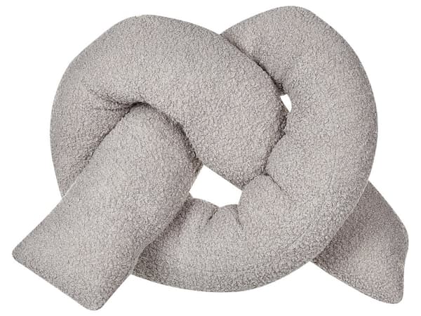 Kudde set om 2 Grå 172 x 14 cm Teddy-tyg Kuddar Dekorativa Mjuk Fyllning Olika Former Tillbehör Vardagsrum Sovrum