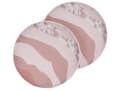 Miniatyrbild 1 av 7: Trädgårdskudde set om 2 Rosa Polyester ⌀ 40 cm Abstrakt Mönster Modern Utomhusdekoration Vattenavvisande Balkong Uteplats Trädgård