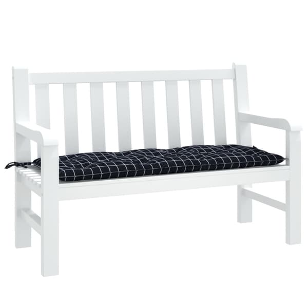 hynde til havebænk 120x50x7 cm oxfordstof ternet sort