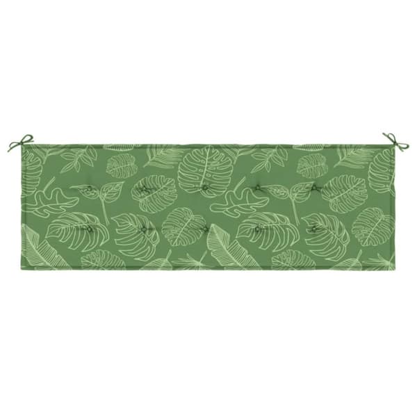 Bänkdyna för trädgården bladmönster 150x50x3 cm oxfordtyg