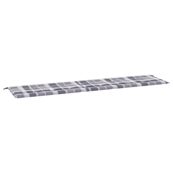 hynde til havebænk 200x50x3 cm oxfordstof ternet grå