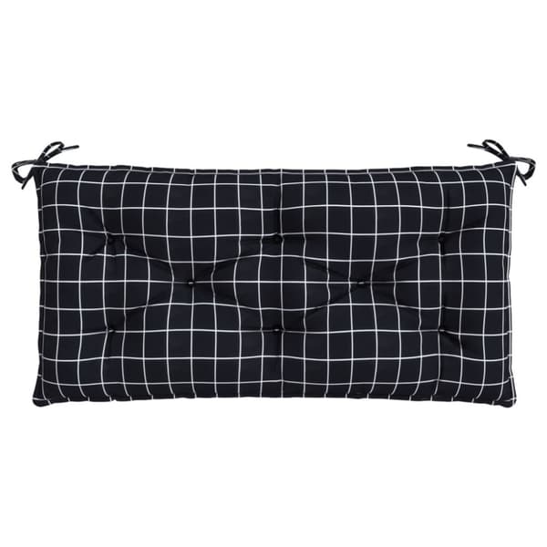Bänkdyna för trädgården svartrutig 100x50x7 cm oxfordtyg