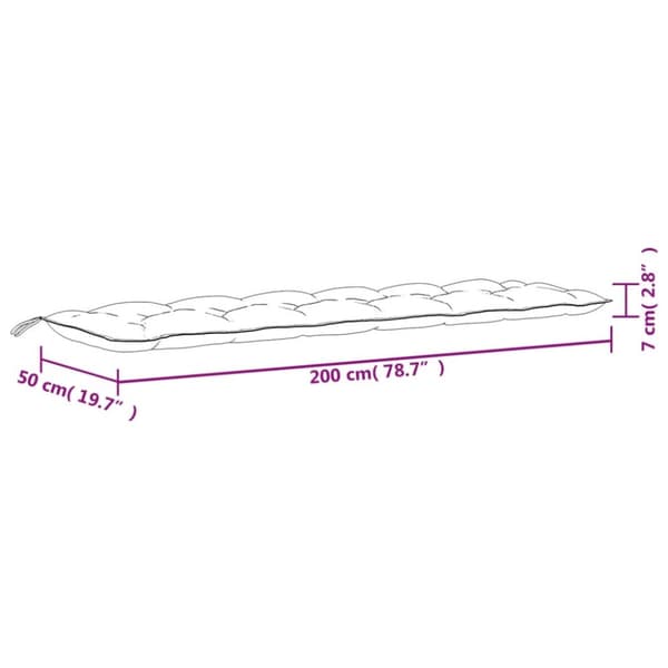 hynde til havebænk 200x50x7 cm striber stof blå og hvid