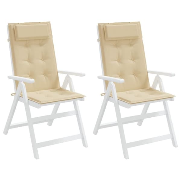 Korkean selkänojan tyynyt, 2 kpl, beige, Oxford