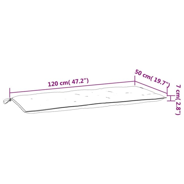 hynde til havebænk 120x50x7 cm stof pink