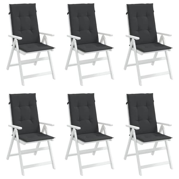 stolehynder m. høj ryg 6 stk. 120x50x3 cm stof sort