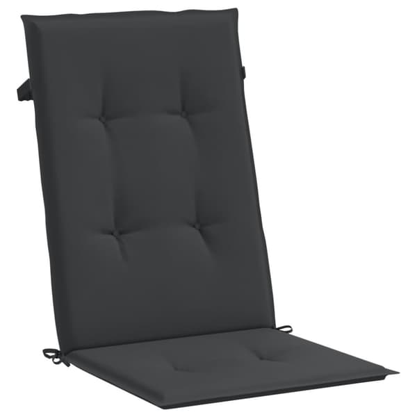 stolehynder m. høj ryg 6 stk. 120x50x3 cm stof sort