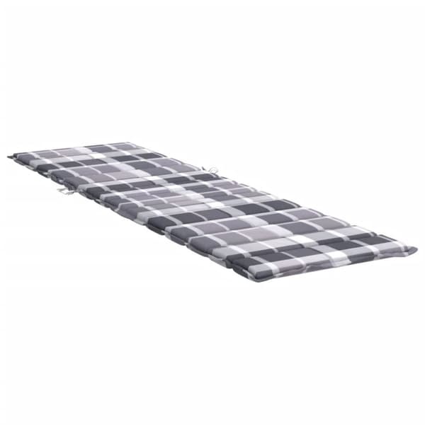 Solsängsdyna grårutig 200x60x3 cm oxfordtyg
