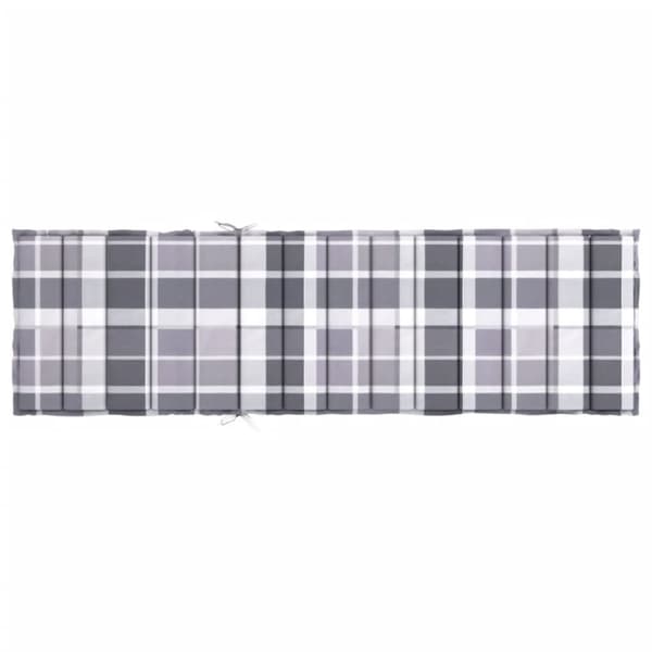 Solsängsdyna grårutig 200x60x3 cm oxfordtyg