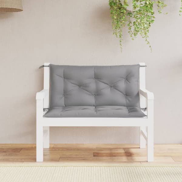 Bänkdynor för trädgården 2st grå 100x50x7cm oxfordtyg