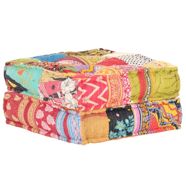 puf med patchwork 60x70x36 cm stof