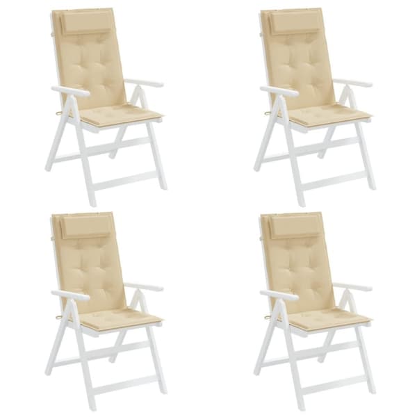 stolehynder m. høj ryg 4 stk. oxfordstof beige