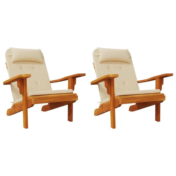 Solstolsdynor 2 st beige oxfordtyg