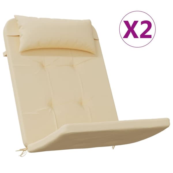 Solstolsdynor 2 st beige oxfordtyg