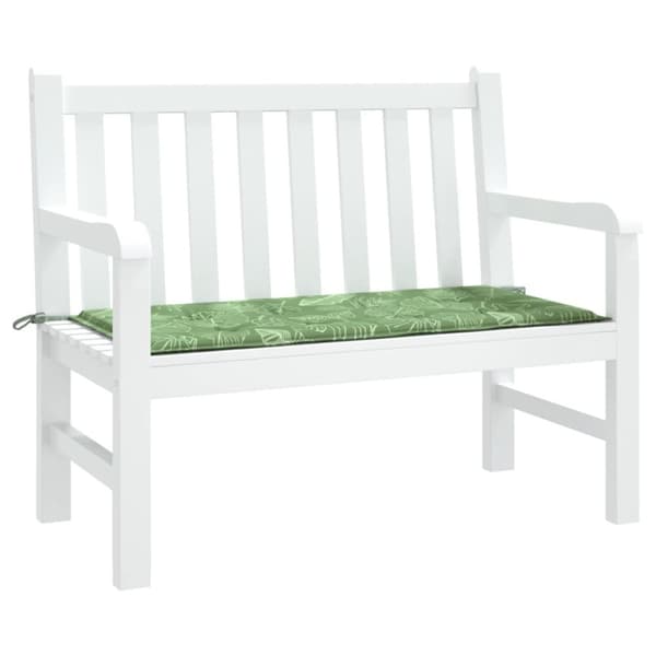 Bänkdyna för trädgården bladmönster 100x50x3 cm oxfordtyg