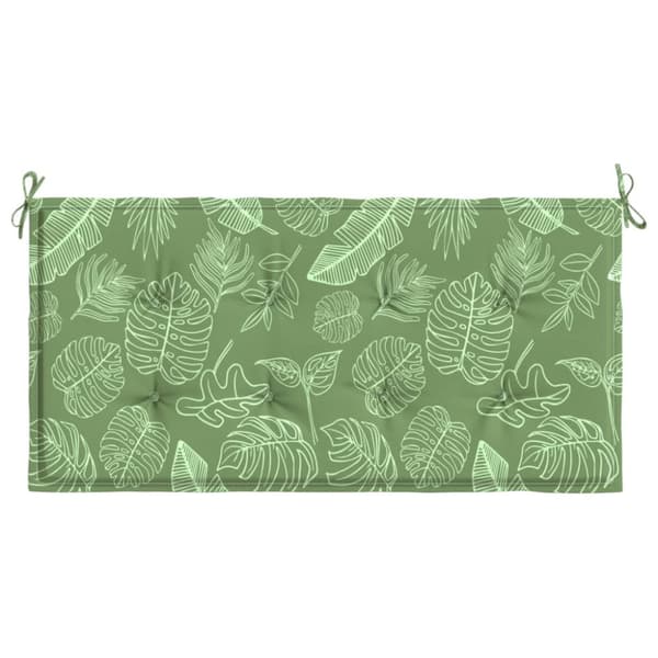 Bänkdyna för trädgården bladmönster 100x50x3 cm oxfordtyg
