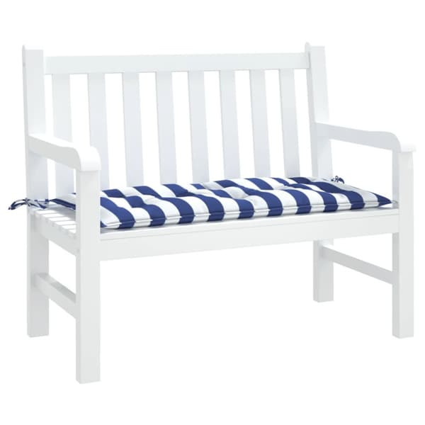 Bänkdyna för trädgården blå&vit randig 100x50x7 cm oxfordtyg