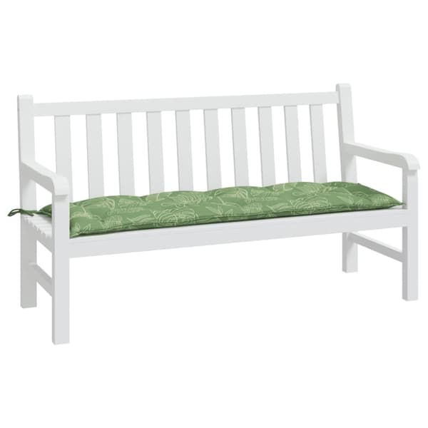 Bänkdyna för trädgården bladmönster 150x50x7 cm oxfordtyg