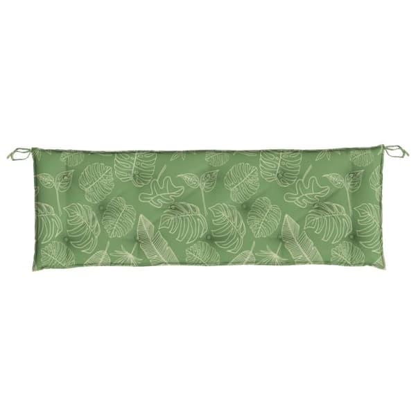 Bänkdyna för trädgården bladmönster 150x50x7 cm oxfordtyg