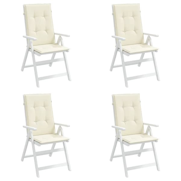 Stolsdynor 4 st gräddvit 120x50x3 cm tyg