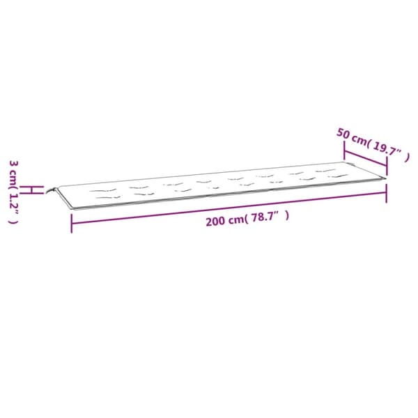 hynde til havebænk 200x50x3 cm oxfordstof beige