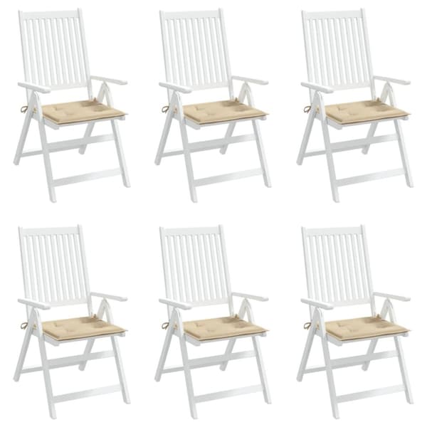 Stolsdynor 6 st beige 50x50x3 cm oxfordtyg
