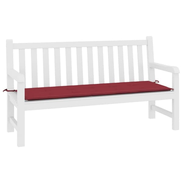 Bänkdyna för trädgården vinröd 200x50x3 cm oxfordtyg