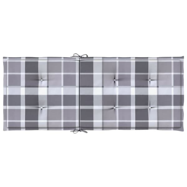 Stolsdynor 2 st grårutig 120x50x3 cm tyg