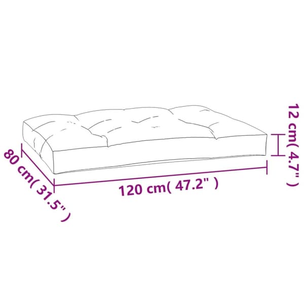 Palldyna antracit 120x80x12 cm tyg