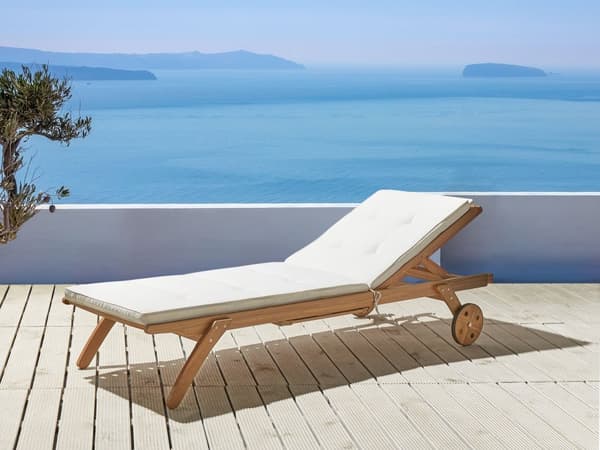 Hagesolsengpute hvit 192 x 56 cm med stropper Moderne hage Utendørs