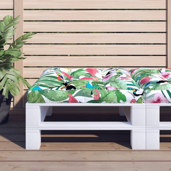 pallehynde 80x80x12 cm stof flerfarvet