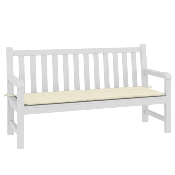 Bänkdyna för trädgården gräddvit 150x50x3 cm oxfordtyg