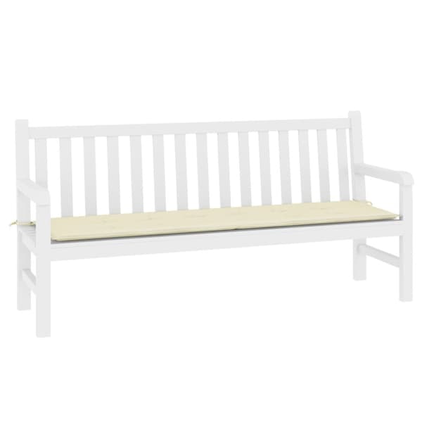 Bänkdyna för trädgården gräddvit 180x50x3 cm oxfordtyg