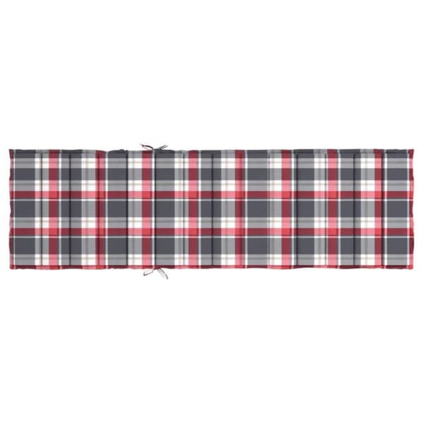 Lepotuolin tyyny, punainen ruutu, 200x60x3 cm, Oxford kangas
